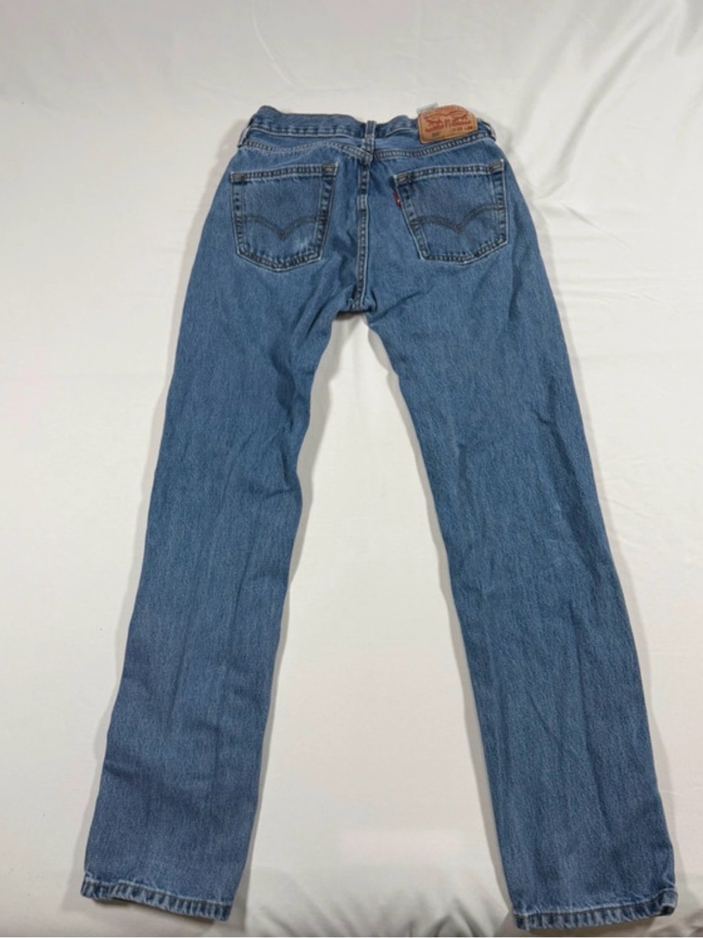 Levi’s 505 Straight Leg Blue Denim Jeans Mens 29x34 Cowboy Classic Red Tab EUC - Picture 2 of 7